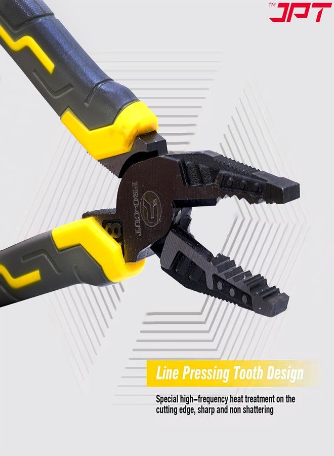 JPT كماشة قطع جانبية شديدة التحمل من JPT Pro cut مقاس 8 بوصات ذات قوة قطع عالية، مناسبة لثني البراغي وتثبيتها وقطع المعادن اللينة مثل النحاس والألومنيوم. - Image 5